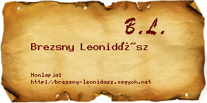 Brezsny Leonidász névjegykártya